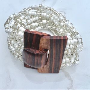 Exotic Collection Wood and Beads Bracelet
